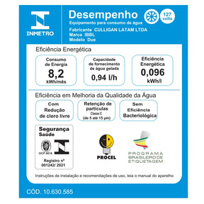 Purificador de Água Due com Compressor Grafite BIVOLT