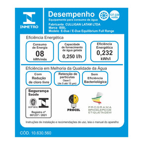 Purificador de Água E-Due Equilibrium Eletrônico Grafite Bivolt